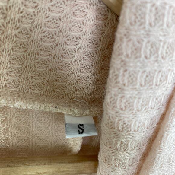 Cream Pink Long Sleeve Funnel Neck Pullover Tunic Shirt Women's Size Small S - Picture 5 of 7